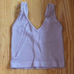 Ribbed V-Neck Tank Top size xs/s plum color